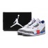 Air Jordan 3 Retro - Basket Jordan Pas Cher Chaussure Pour Petit Garcon Blanc/Gris